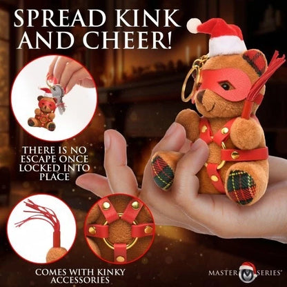 Master Series Holiday Bondage Bear Keychain Brown