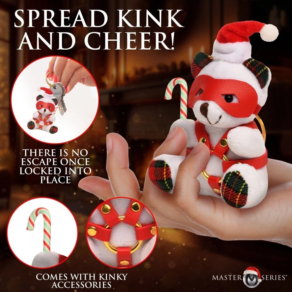 Master Series Holiday Bondage Bear Keychain White