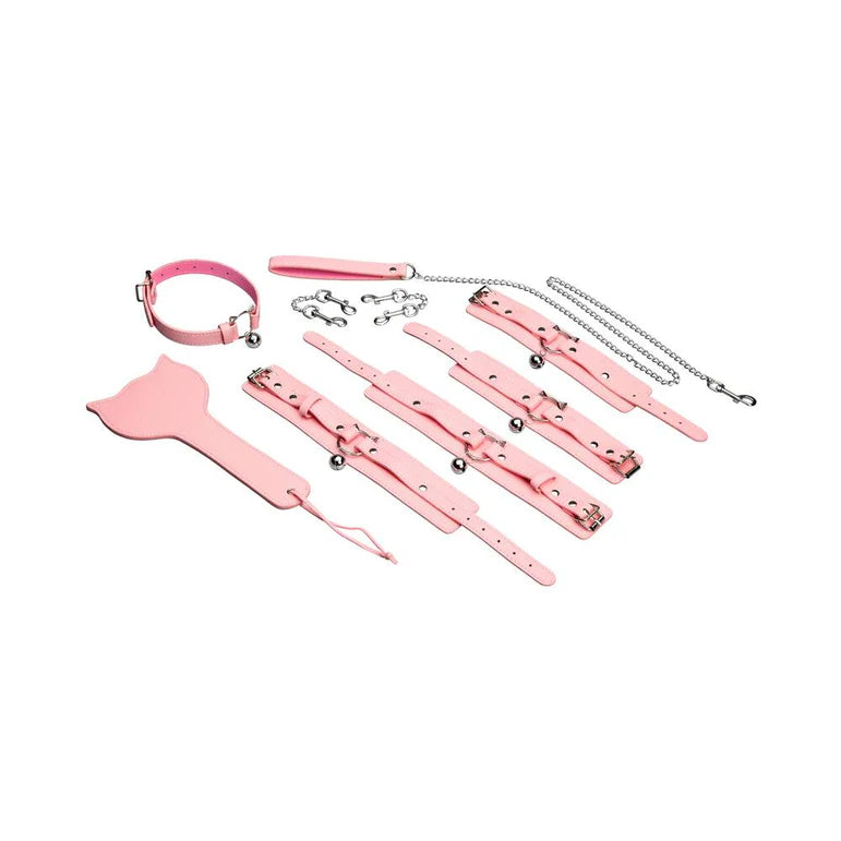 Master Series Kitty Bondage Set Vegan Leather Pink Kit