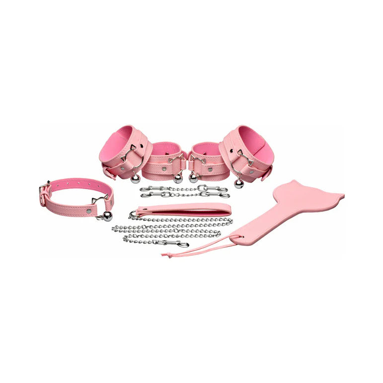 Master Series Kitty Bondage Set Vegan Leather Pink Kit
