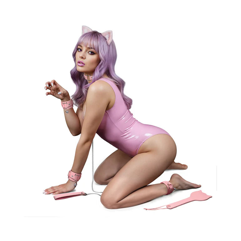 Master Series Kitty Bondage Set Vegan Leather Pink Kit