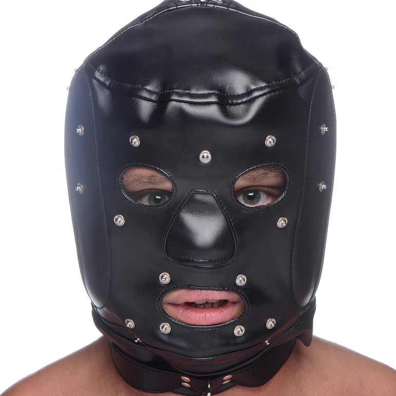 Master Series Muzzled Universal BDSM Hood with Removeable Muzzle