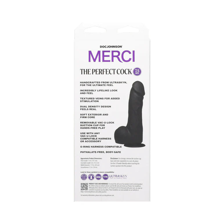 Merci The Perfect Cock 7.5 in. Dildo with Removable Vac-U-Lock Suction Cup