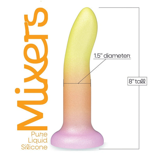 Mixers 8 in. Silicone Dildo Tequila Sunrise