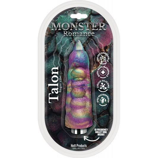 Monster Romance Talon Silicone Finger Sleeve With Multi-Speed Bullet