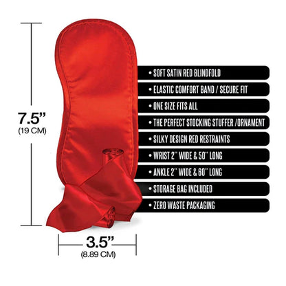 Naughty List Gift Add A Li'l Kink Blindfold Wrist & Ankle Sashes With Storage Bag