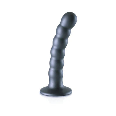 Ouch! Beaded Silicone 5 in. G-Spot Dildo Gunmetal