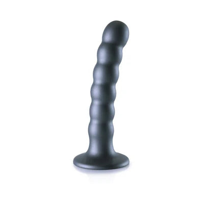 Ouch! Beaded Silicone 5 in. G-Spot Dildo Gunmetal