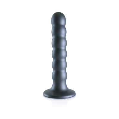 Ouch! Beaded Silicone 5 in. G-Spot Dildo Gunmetal