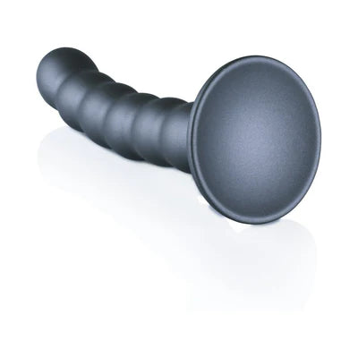 Ouch! Beaded Silicone 5 in. G-Spot Dildo Gunmetal