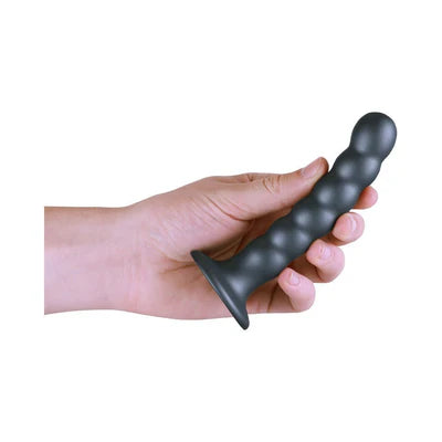 Ouch! Beaded Silicone 5 in. G-Spot Dildo Gunmetal