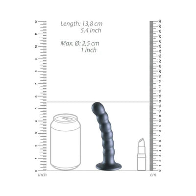 Ouch! Beaded Silicone 5 in. G-Spot Dildo Gunmetal