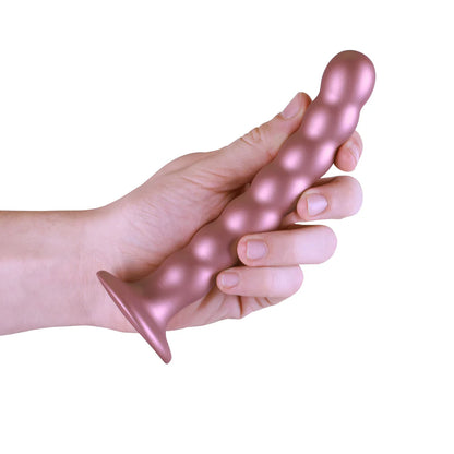 Ouch! Beaded Silicone 6.5 in. G-Spot Dildo Rose Gold