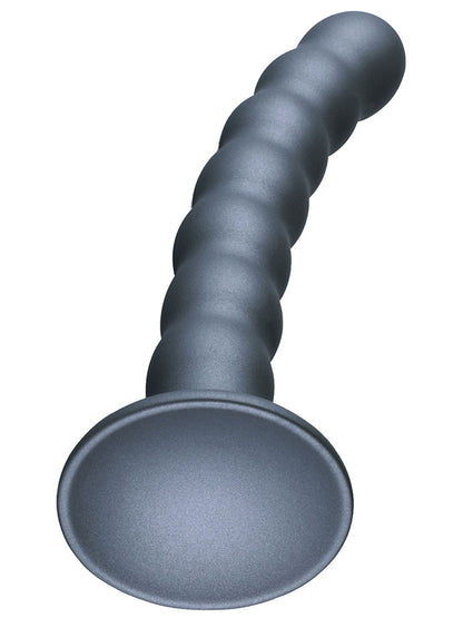 Ouch! Beaded Silicone 8 in. G-Spot Dildo Gunmetal