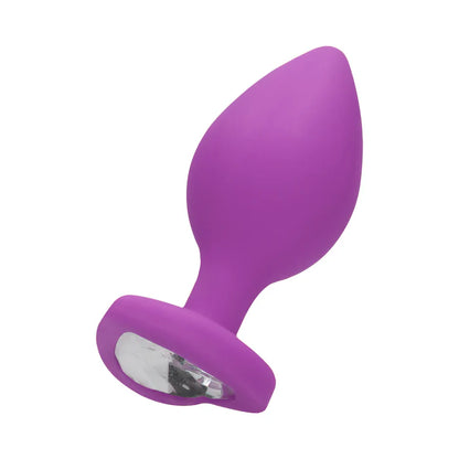 Ouch! Flexible Silicone Diamond Heart Butt Plug Purple Extra Large