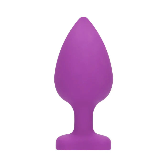 Ouch! Flexible Silicone Diamond Heart Butt Plug Purple Extra Large