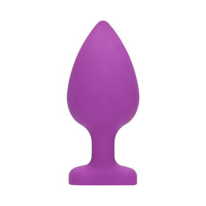 Ouch! Flexible Silicone Diamond Heart Butt Plug Purple Extra Large