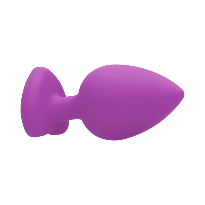 Ouch! Flexible Silicone Diamond Heart Butt Plug Purple Extra Large