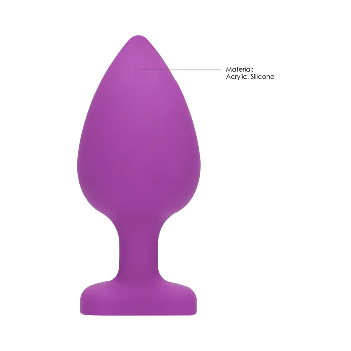 Ouch! Flexible Silicone Diamond Heart Butt Plug Purple Extra Large