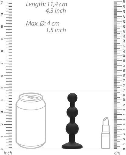 Ouch! Silicone Beaded Diamond Butt Plug Black
