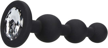 Ouch! Silicone Beaded Diamond Butt Plug Black