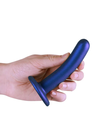 Ouch! Smooth Silicone 6 in. G-Spot Dildo Metallic Blue
