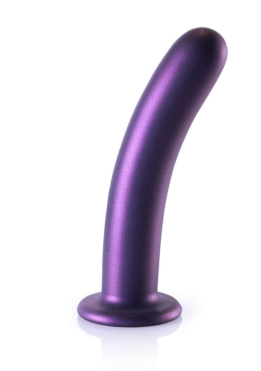 Ouch! Smooth Silicone 7 in. G-Spot Dildo Metallic Purple