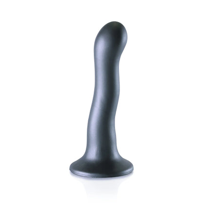 Ouch! Ultra Soft Silicone 7 in. Curvy G-Spot Dildo Gunmetal