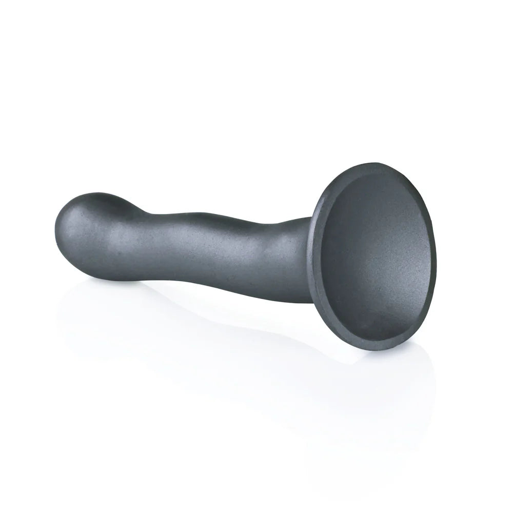 Ouch! Ultra Soft Silicone 7 in. Curvy G-Spot Dildo Gunmetal