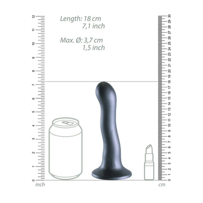 Ouch! Ultra Soft Silicone 7 in. Curvy G-Spot Dildo Gunmetal
