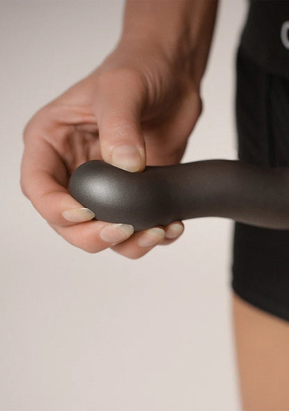 Ouch! Ultra Soft Silicone 7 in. Curvy G-Spot Dildo Gunmetal