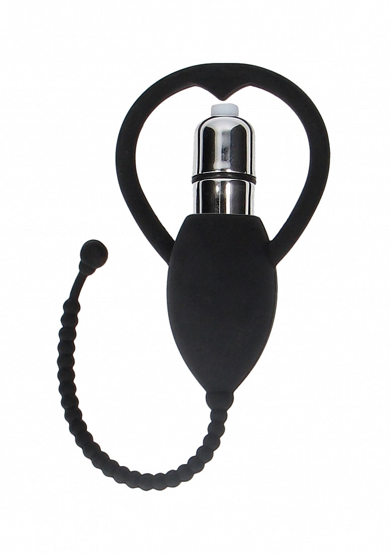 Ouch! Urethral Sounding Silicone Vibrating Bullet Plug Black