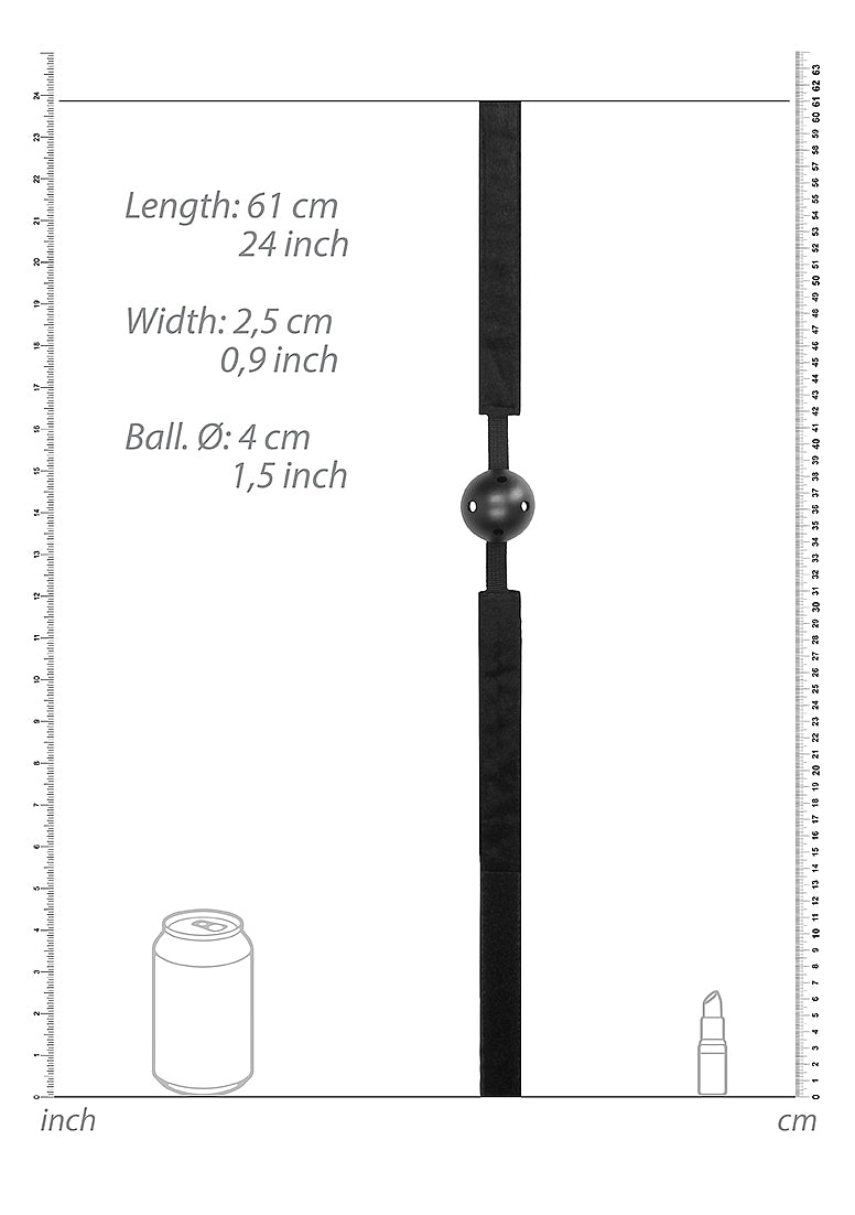 Ouch! Velvet Adjustable Breathable Ball Gag With Velcro Straps Black