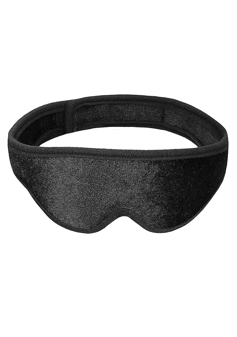Ouch! Velvet Adjustable Eye Mask With Velcro Straps Blindfold Black