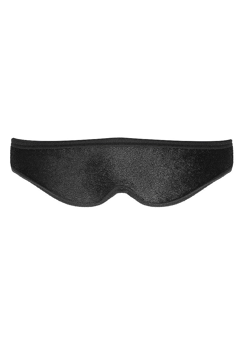 Ouch! Velvet Adjustable Eye Mask With Velcro Straps Blindfold Black