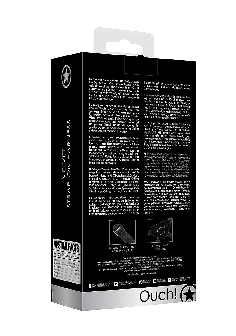 Ouch! Velvet Adjustable Strap-On Harness Black