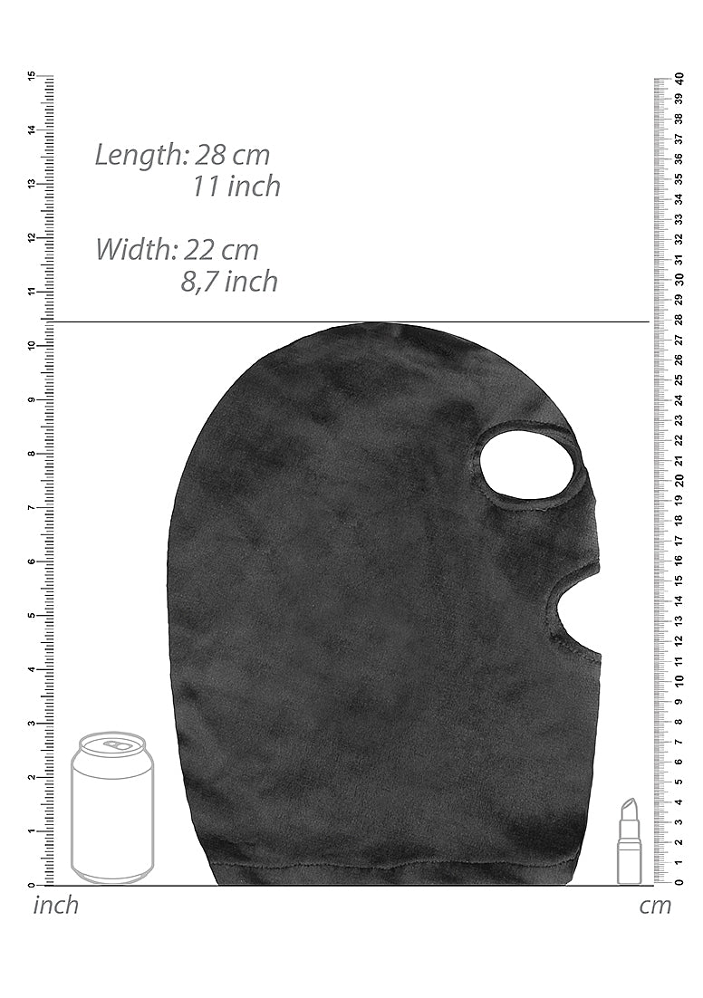 Ouch! Velvet Full-Head Mask With Eye and Mouth Opening Black