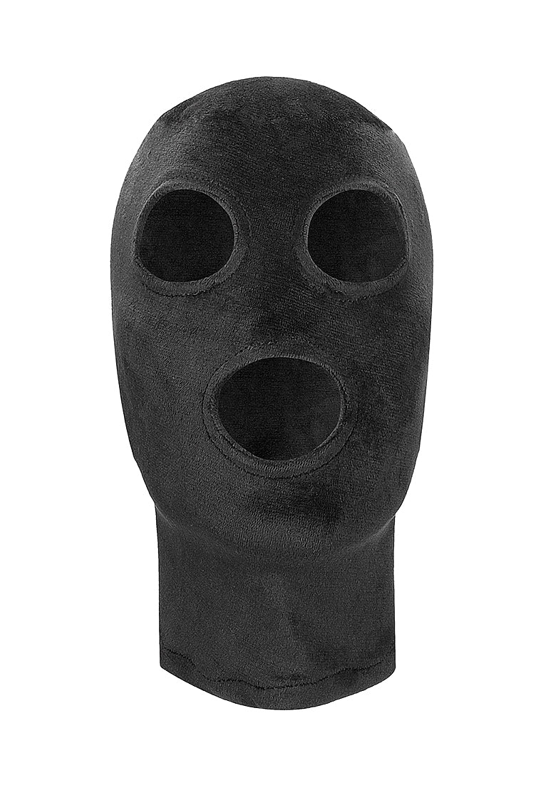 Ouch! Velvet Full-Head Mask With Eye and Mouth Opening Black