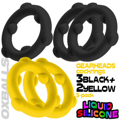 Oxballs Gearheads 5-Pack Spinner Rings Yellow/Black