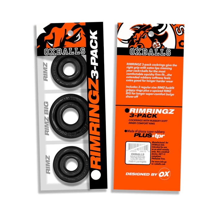 Oxballs Rimringz Multi Size 3-Pack Black
