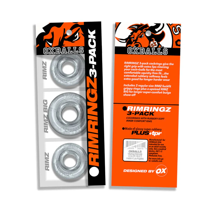 Oxballs Rimringz Multi Size 3-Pack Clear
