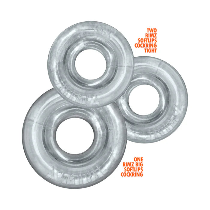 Oxballs Rimringz Multi Size 3-Pack Clear