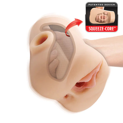 PDX Plus Double Pounder Vibrating Squeeze Stroker Light
