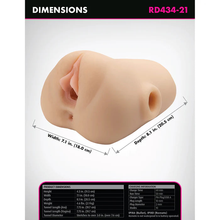PDX Plus Double Pounder Vibrating Squeeze Stroker Light