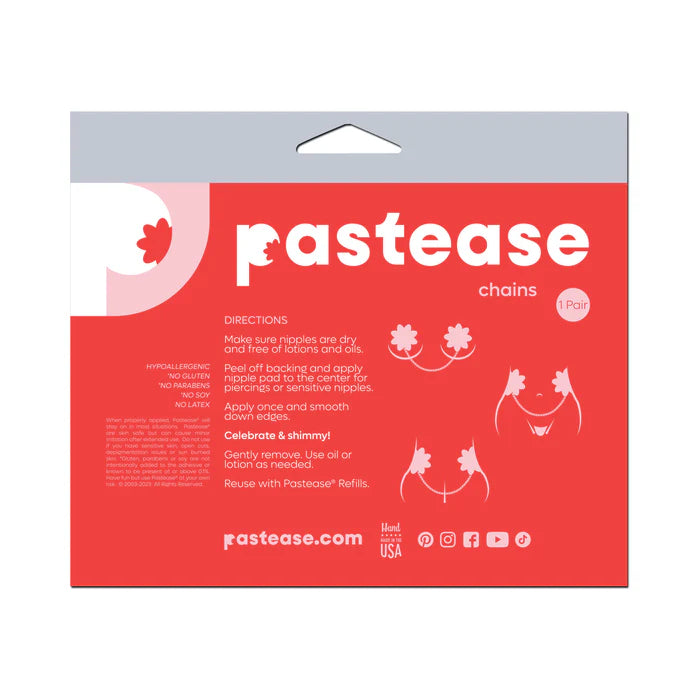 Pastease Chains: Black Shattered Disco Ball Heart with Gold Chains Pasties