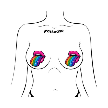 Pastease Taste the Rainbow Sparkling Tongue Out Breast Covers