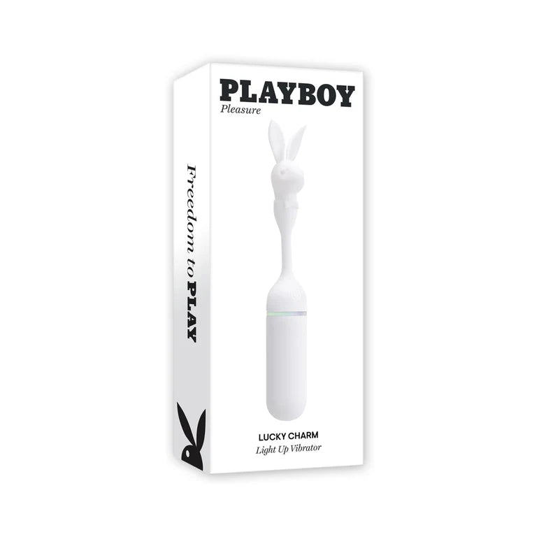 Playboy Lucky Charm White Dual-Ended Rabbit Vibrator