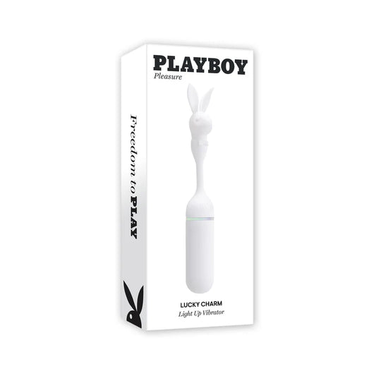 Playboy Lucky Charm White Dual-Ended Rabbit Vibrator
