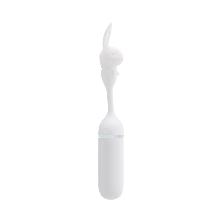 Playboy Lucky Charm White Dual-Ended Rabbit Vibrator