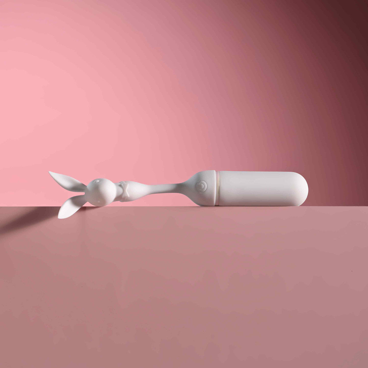 Playboy Lucky Charm White Dual-Ended Rabbit Vibrator